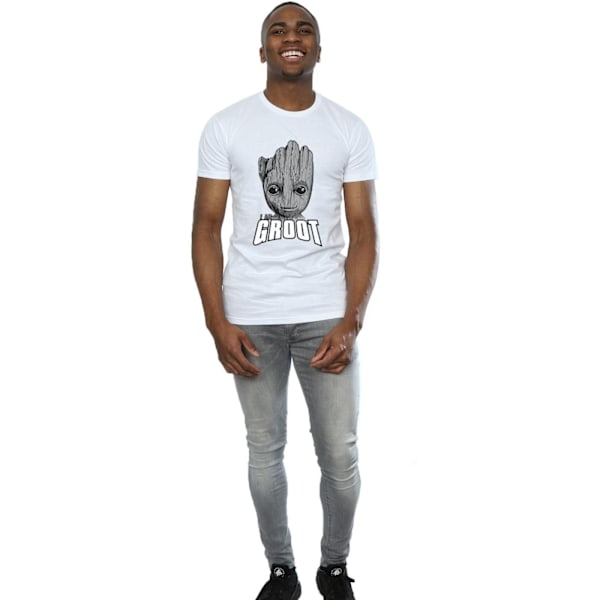 Marvel Herr Guardians Of The Galaxy Groot Face T-Shirt 3XL Vit White 3XL