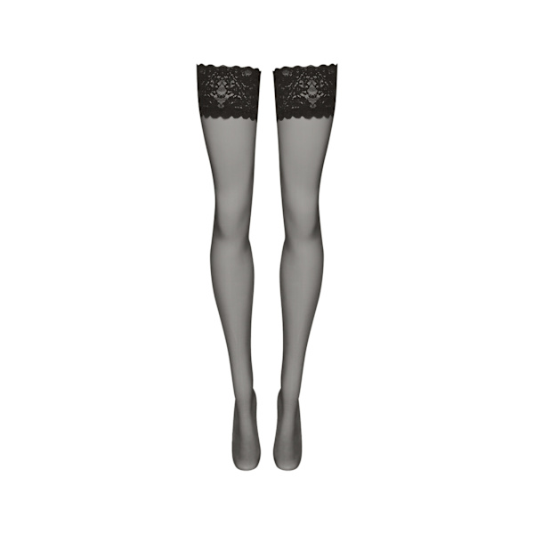 Couture Dam/Damer Lyxiga Djupa Spetsstrumpor L-X Black L-XL