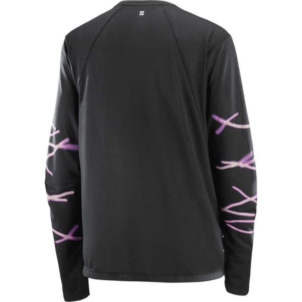 Salomon Core Graphic Långärmad Löpartröja för dam Black 14 UK