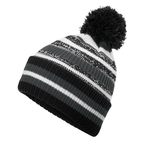 Beechfield Multi-Sport Fan Pom Pom Mössa One Size Svart/Grafit Black/Graphite Grey/White One Size