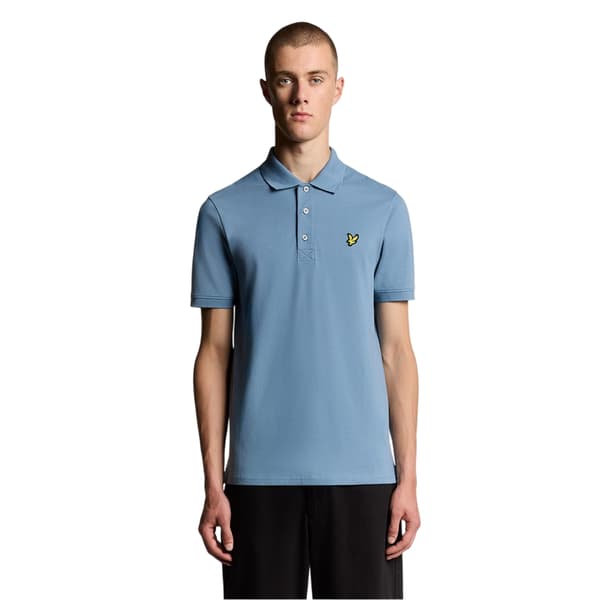 Lyle & Scott Kortärmad Pikétröja för Herr L Ocean Sky Ocean Sky L