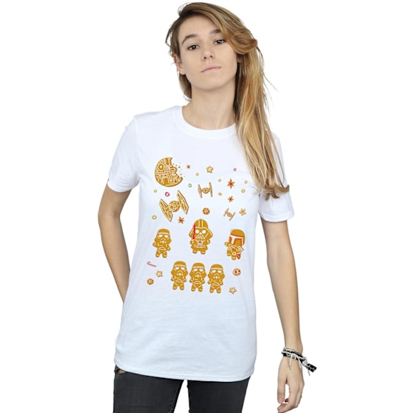 Star Wars Dam/Damer Gingerbread Empire Bomull Boyfriend T-shirt 3XL Vit White 3XL