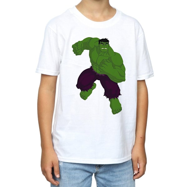 Hulk Pojkar T-Shirt 7-8 År Vit White 7-8 Years