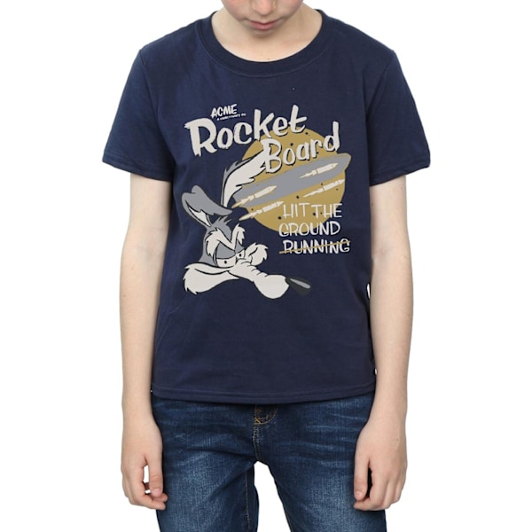 Looney Tunes Boys Wile E Coyote Rocket Board T-Shirt 12-13 år Navy Blue 12-13 Years