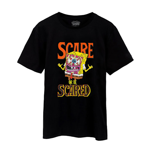 SpongeBob SquarePants Scare Or Be Scared T-shirt för män, M, svart Black M