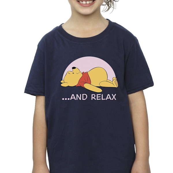 Disney Girls Winnie The Pooh Relax Bomull T-shirt 12-13 År N Navy Blue 12-13 Years