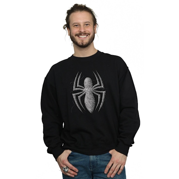 Marvel Herr Spider-Man Web Logo Sweatshirt XL Svart Black XL
