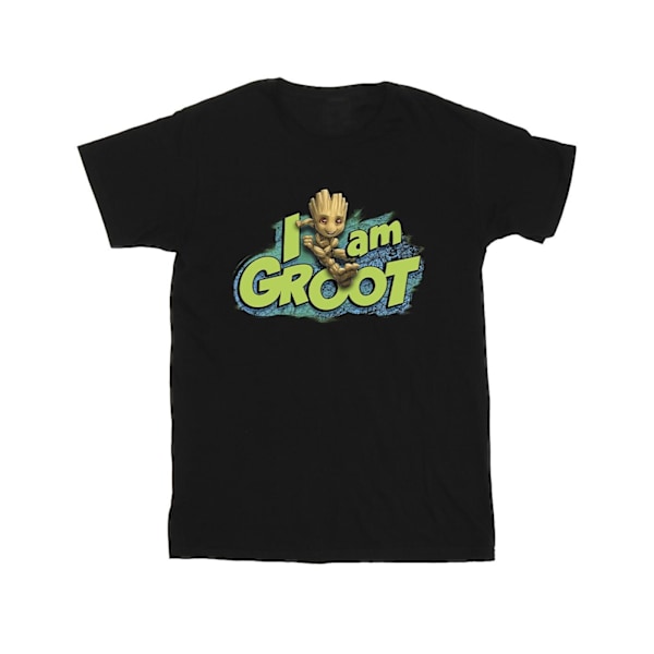 Marvel Boys Guardians Of The Galaxy I Am Groot Jumping T-Shirt Black 12-13 Years