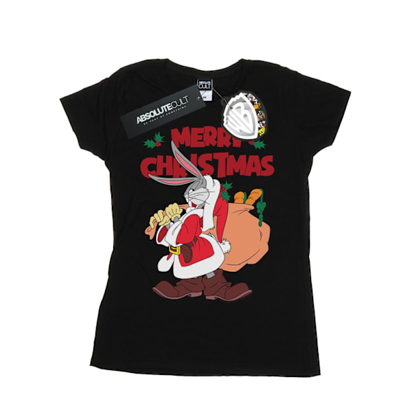 Looney Tunes Dam/Damer Jultomte Bugs Bunny Bomull T-shirt L Svart Black L