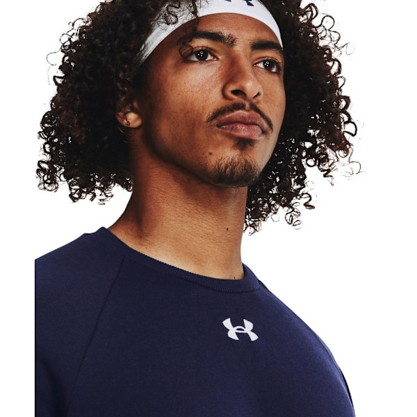 Under Armour Unisex Adult Rival Fleece Crew Neck Sweatshirt 3XL Midnight Navy/White 3XL