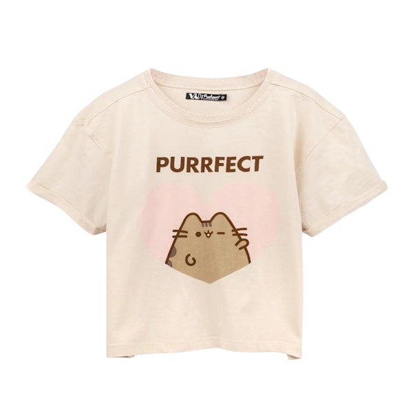 Pusheen Dam/Damer Purfect Cat Crop Top XL Cream Cream XL