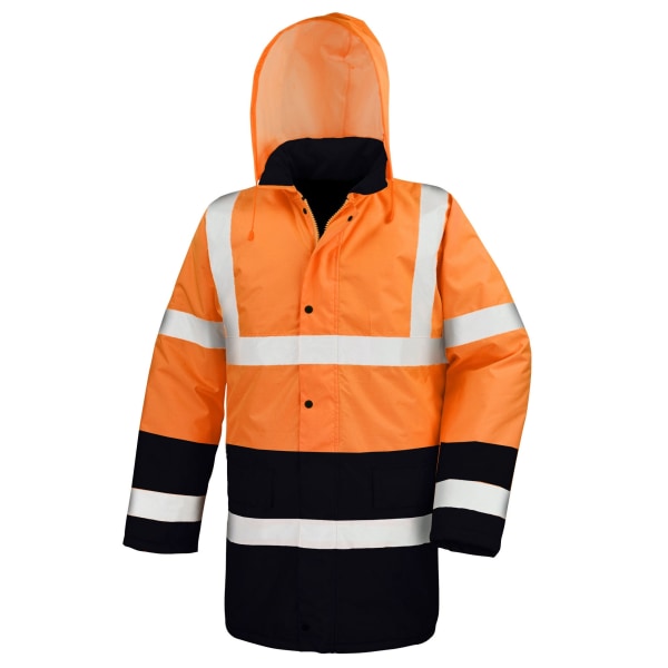 Resultat Core Unisex Adult Two Tone Safety Coat XL Fluores Fluorescent Orange/Black XL