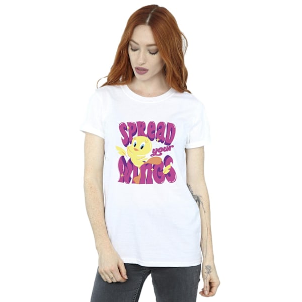 Looney Tunes Dam/Damer Tweeday Spread Your Wings Bomull Boyfriend T-shirt White XL