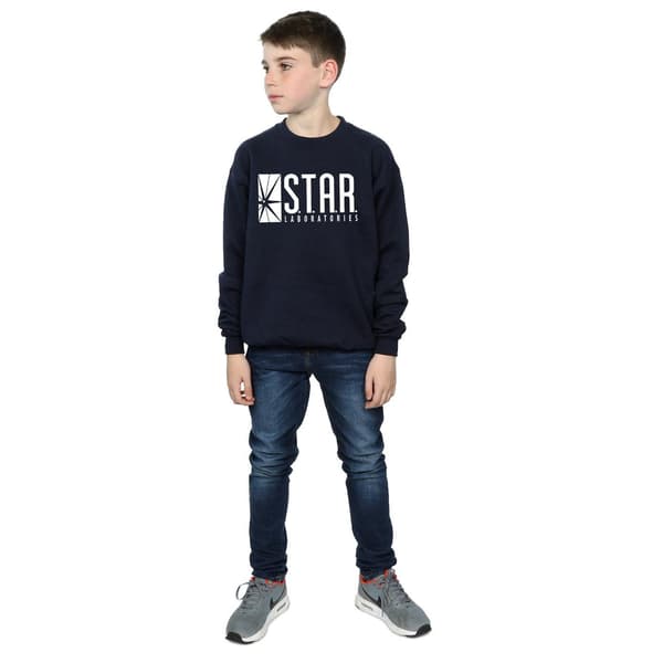 DC Comics Pojkar The Flash Star Labs Tröja 7-8 År Marinblå Navy Blue 7-8 Years