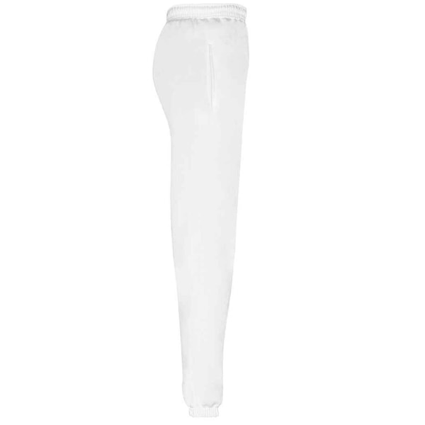 Fruit of the Loom Classic Joggingbyxor för män med elastisk fåll White XS