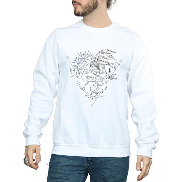 Harry Potter Thestral Line Art Sweatshirt för män S Vit White S