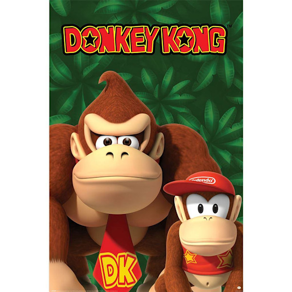 Donkey Kong Maxi Donkey & Diddy Kong Poster 91,5cm x 0,12cm x 6 Multicoloured 91.5cm x 0.12cm x 61cm