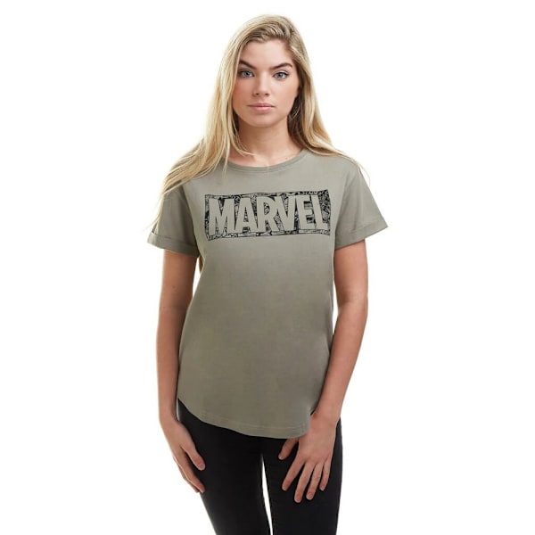 Marvel Dam/Kvinnor Serietidning Bomull Logotyp T-shirt M Ljus Khaki Light Khaki M