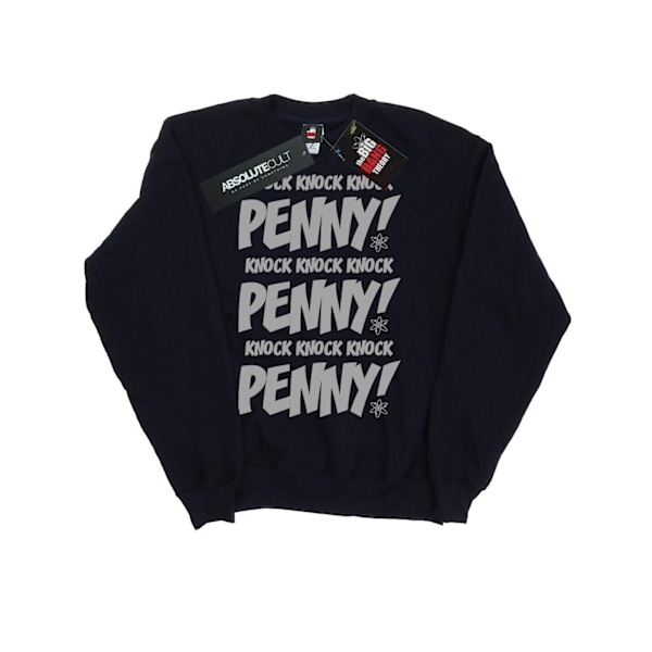 The Big Bang Theory Girls Sheldon Knock Knock Penny Sweatshirt Navy Blue 12-13 Years