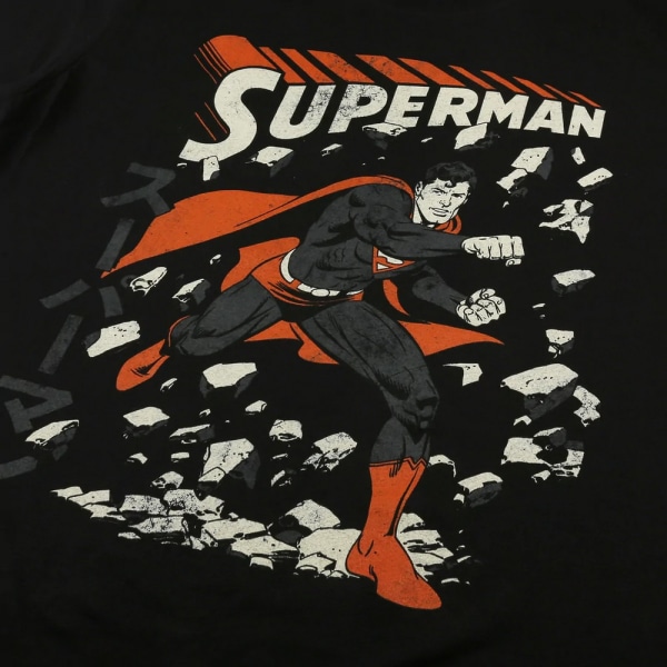 Superman Herr Japansk T-shirt M Svart/Orange/Vit Black/Orange/White M