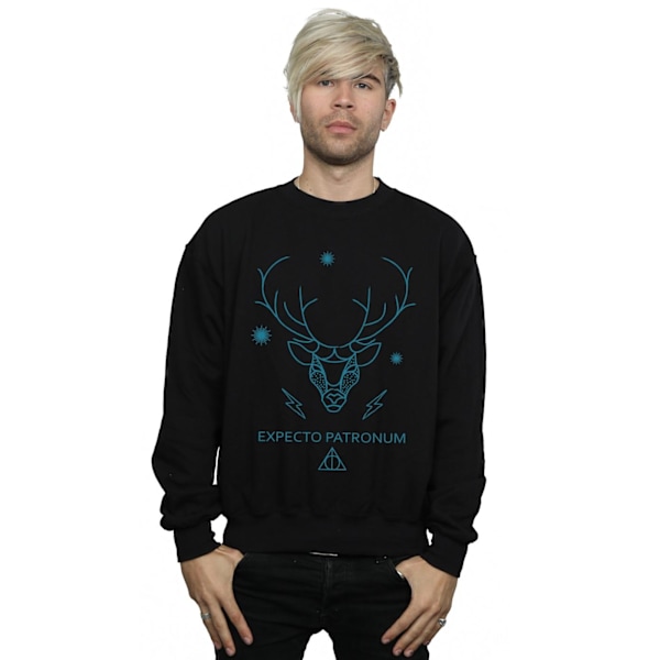 Harry Potter Expecto Patronum Sweatshirt för män 4XL Svart Black 4XL
