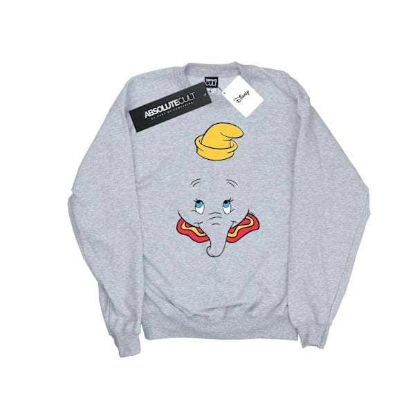 Disney Dam/Damer Dumbo Ansikte Sweatshirt M Sports Grey Sports Grey M