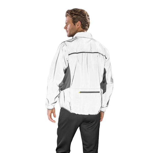Spiro Mens Luxe Reflective Hi-Vis Jacka XS Neon Vit Neon White XS