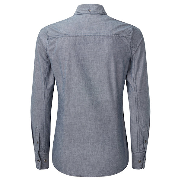 Premier Dam/Kvinnor Chambray Organisk Långärmad Skjorta XS In Indigo Denim XS