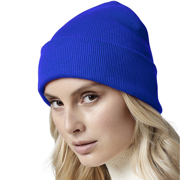 Beechfield Unisex Vuxen Original Cuffed Ekologisk Bomulls Mössa O Bright Royal Blue One Size