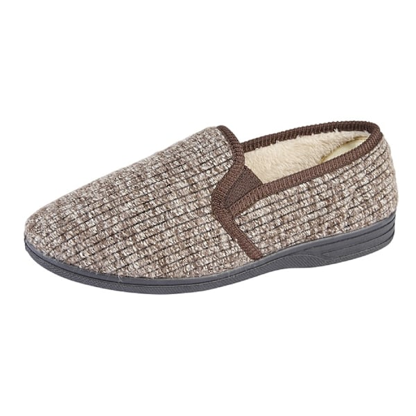 Zedzzz Mens Keith Fluffy Classic Tofflor 11 UK Brun Brown 11 UK
