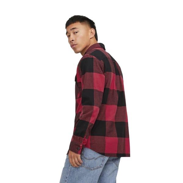 Jack And Jones Herr Buffalo Check Flannel Långärmad Överskjorta True Red S