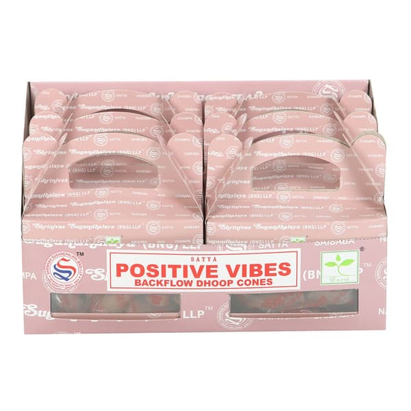 Satya Positive Vibes Backflow Rökelsekoner (12-pack) One Si Brown One Size