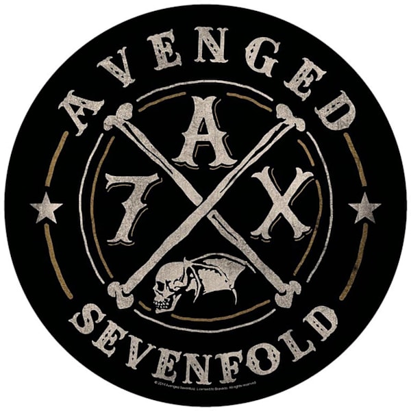 Avenged Sevenfold A7X Patch En Storlek Svart/Grå Black/Grey One Size