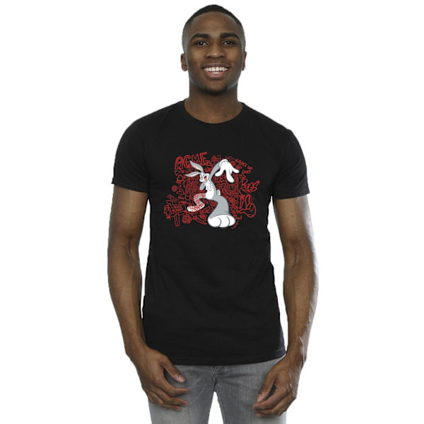 Looney Tunes ACME Doodles Bugs Bunny T-shirt för män, 4XL, svart Black 4XL