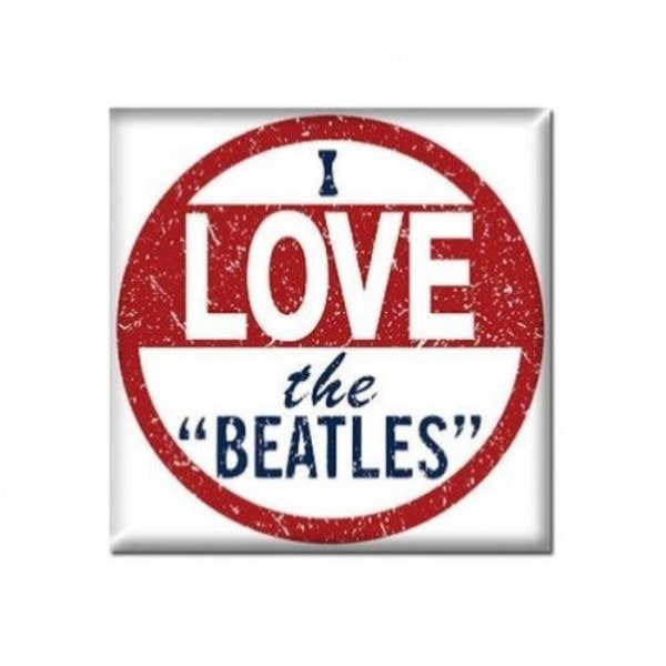 Beatles jag älskar Kylskåpsmagnet En one size vit/röd/svart White/Red/Black One Size