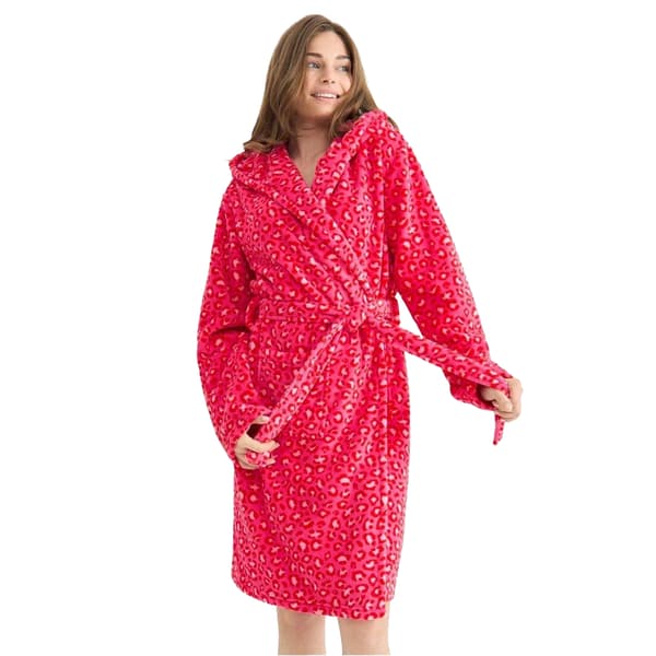 Urban Threads Dam/Dam Leopardmönstrad Fleecerock 10 UK Rosa Pink 10 UK