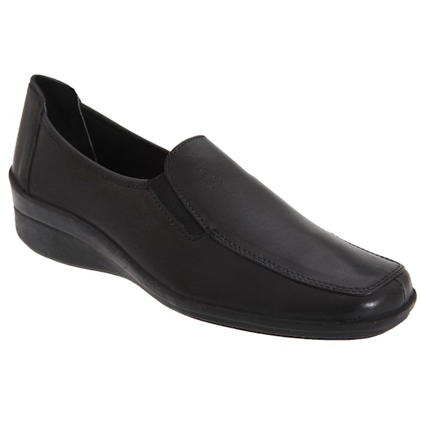 Mod Comfys Dam/Dam Flexible Softie Läder Tvillingkil Casual Skor 3 UK Svart Black 3 UK