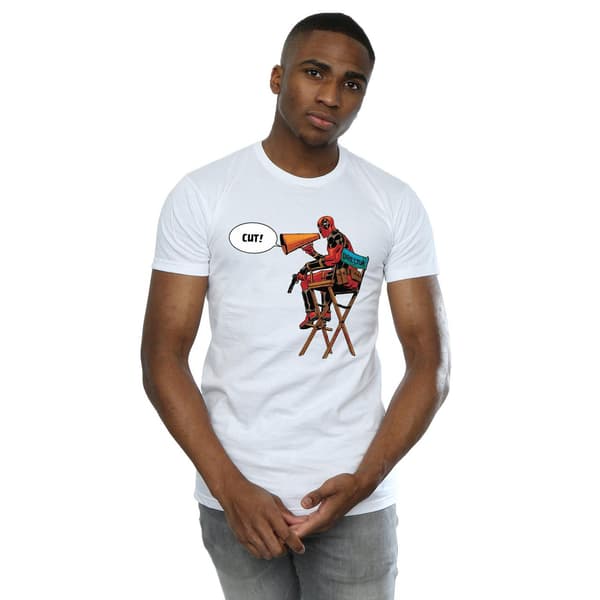 Marvel Herr Deadpool Regissörsstol T-shirt XL Vit White XL
