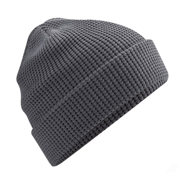 Beechfield Waffle Beanie Ekologisk bomull One Size Oxford Marinblå Oxford Navy One Size