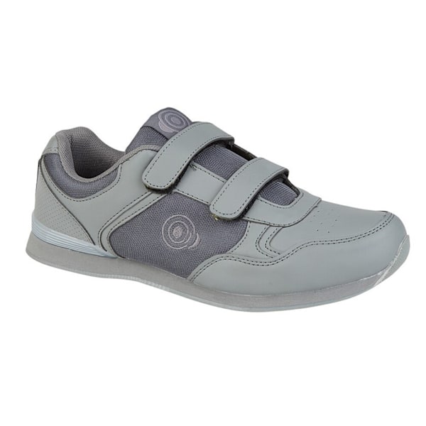 Dek Drive Touch Fastening Trainer-Style Lawn Bowling Shoes för män Grey 3 UK