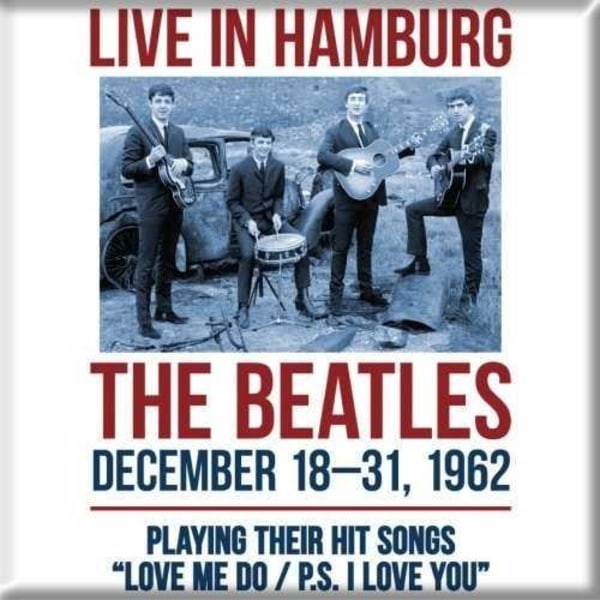 Beatles bor i Hamburg Kylskåpsmagnet En one size vit/blå/R White/Blue/Red One Size