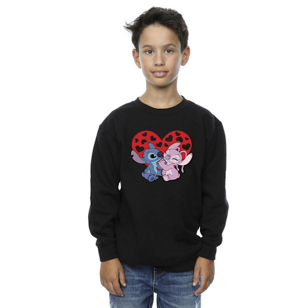 Disney Boys Lilo & Stitch Hearts Sweatshirt 12-13 år Svart Black 12-13 Years