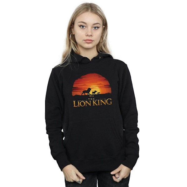 Disney Dam/Kvinnor Lejonkungen Film Solnedgång Logo Hoodie L B Black L