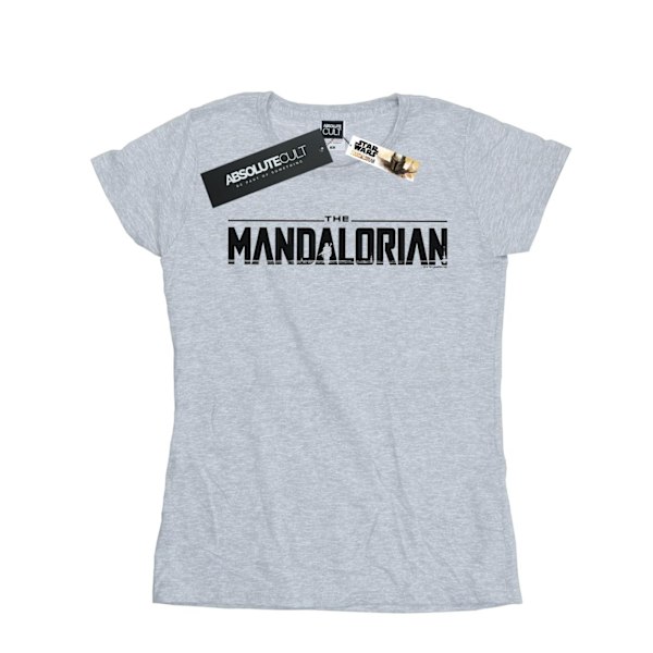 Star Wars Dam/Damer The Mandalorian Logo Bomull T-shirt L S Sports Grey L