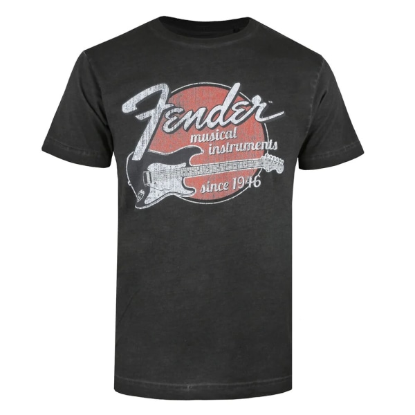 Fender Musikinstrument för män sedan 1946 Acid Wash T-shirt M Vintage Black M