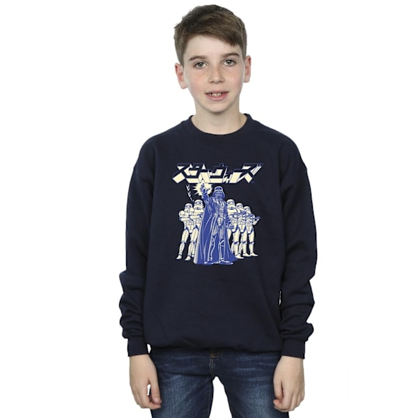 Star Wars Boys Japanska Darth Sweatshirt 3-4 År Marinblå Navy Blue 3-4 Years