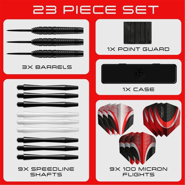 Harrows Focus Dartset (25-pack) 22g Svart Black 22g