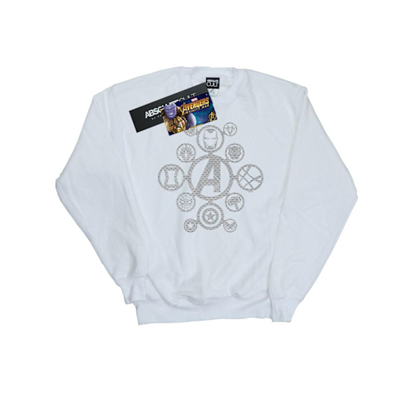 Marvel Herr Avengers Infinity War Distressed Metal Icons Sweatshirt White XL