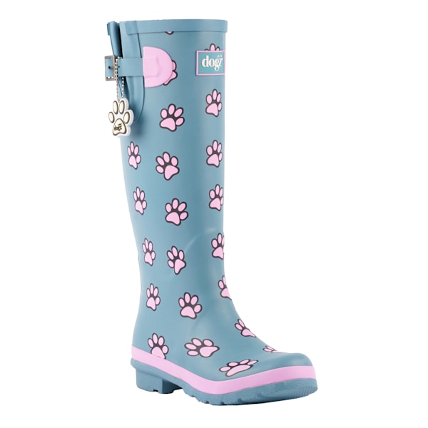 Lazy Dogz Dam/Dam Cookie Paw Print Wellington Boots 6 UK Teal 6 UK