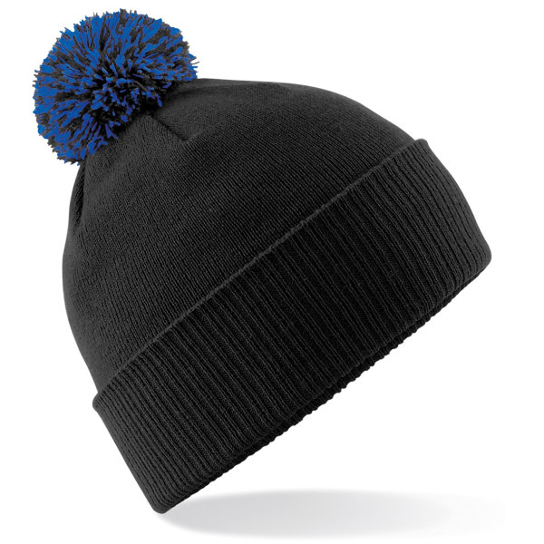 Beechfield Girls Snowstar Duo Extreme Winter Hat One Size Svart Black/Bright Royal One Size